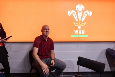 070825 - Picture shows new Wales Senior Mens Head Coach Steve Tandy speaking to the media at the Principality Stadium today