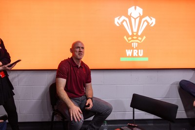 070825 - Picture shows new Wales Senior Mens Head Coach Steve Tandy speaking to the media at the Principality Stadium today