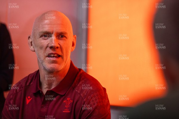 070825 - Picture shows new Wales Senior Mens Head Coach Steve Tandy speaking to the media at the Principality Stadium today