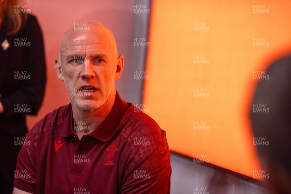 070825 - Picture shows new Wales Senior Mens Head Coach Steve Tandy speaking to the media at the Principality Stadium today