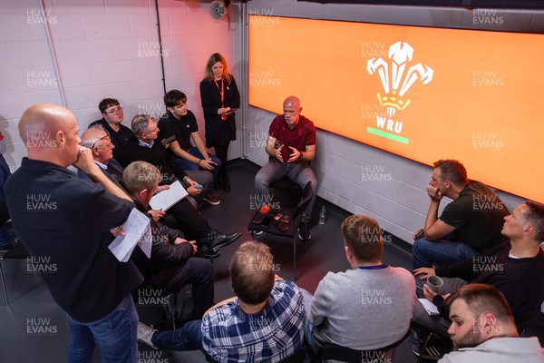 070825 - Picture shows new Wales Senior Mens Head Coach Steve Tandy speaking to the media at the Principality Stadium today
