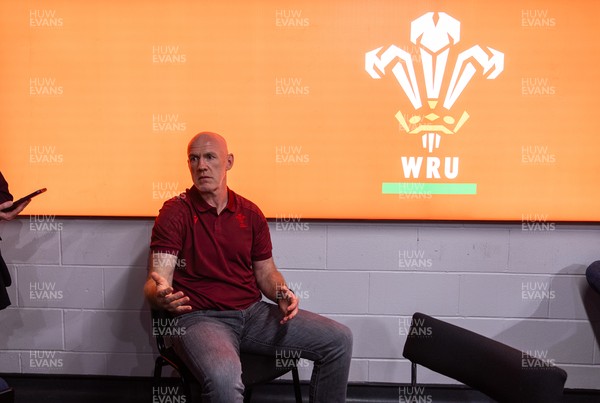 070825 - Picture shows new Wales Senior Mens Head Coach Steve Tandy speaking to the media at the Principality Stadium today