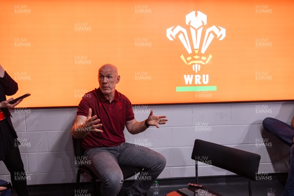 070825 - Picture shows new Wales Senior Mens Head Coach Steve Tandy speaking to the media at the Principality Stadium today