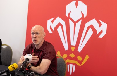 031225 - Rugby World Cup 2027 Pool Announcement  - Wales head coach Steve Tandy gives his reaction to the Rugby World Cup Pool draw during a media conference