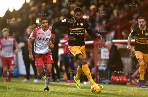 010119 - Stevenage v Newport County - SkyBet League 2 - Jamille Matt of Newport County gets into space