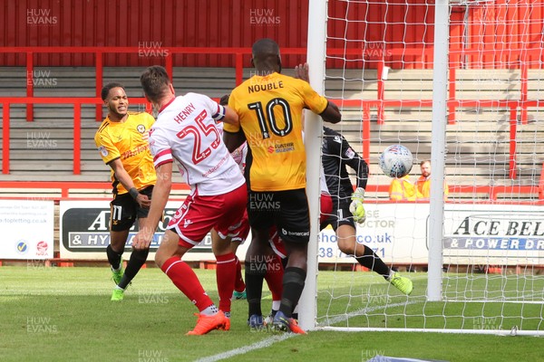 050817 - Stevenage v Newport County, Sky Bet League 2 - Frank Nouble of Newport County turns the ball into the net to score goal