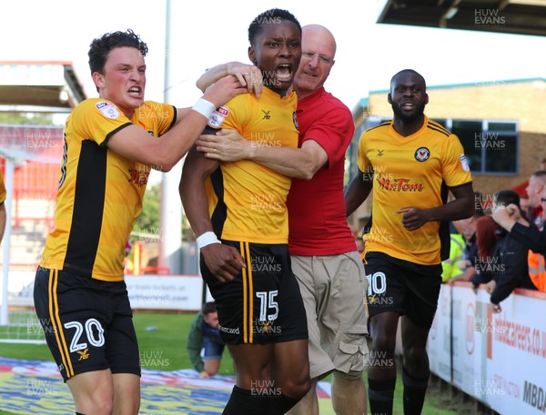 050817 - Stevenage v Newport County, Sky Bet League 2 - Shawn McCoulsky of Newport County celebrates after scoring the third goal