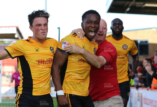 050817 - Stevenage v Newport County, Sky Bet League 2 - Shawn McCoulsky of Newport County celebrates after scoring the third goal