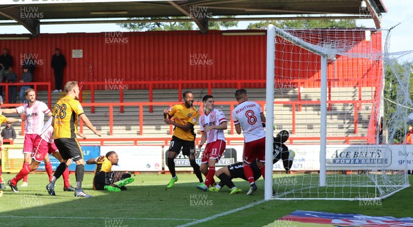 050817 - Stevenage v Newport County, Sky Bet League 2 - Shawn McCoulsky of Newport County scores the third goal