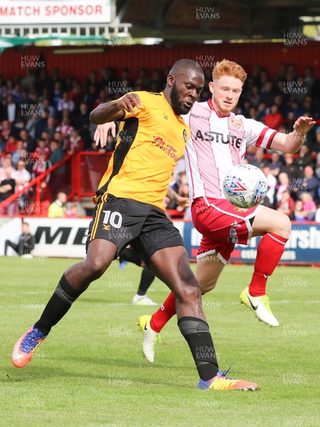050817 - Stevenage v Newport County, Sky Bet League 2 - Frank Nouble of Newport County is challenged by Dale Gorman of Stevenage