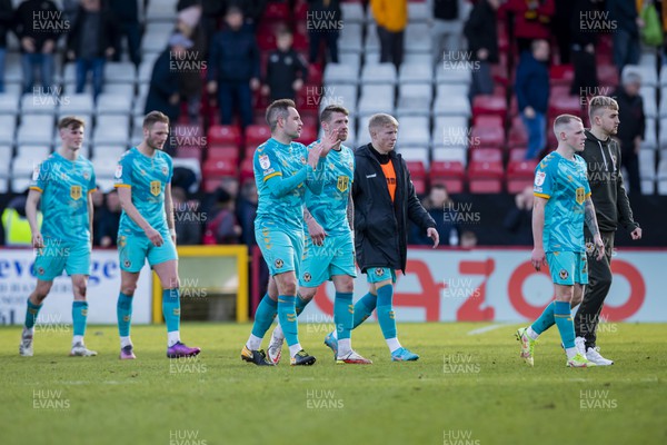 120322 - Stevenage v Newport County - Sky Bet League 2 - Matthew Dolan of Newport County applauds the fans after the match
