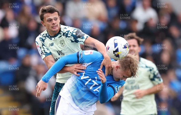 130925 - Stockport County v Cardiff City - Sky Bet League 1 - Perry Ng of Cardiff and Benony Andresson of Stockport