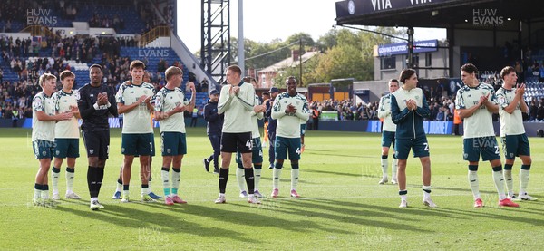 130925 - Stockport County v Cardiff City - Sky Bet League 1 - team applaud travelling fans at the end of the match