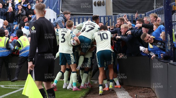 130925 - Stockport County v Cardiff City - Sky Bet League 1 - fans celebrate with team on goal