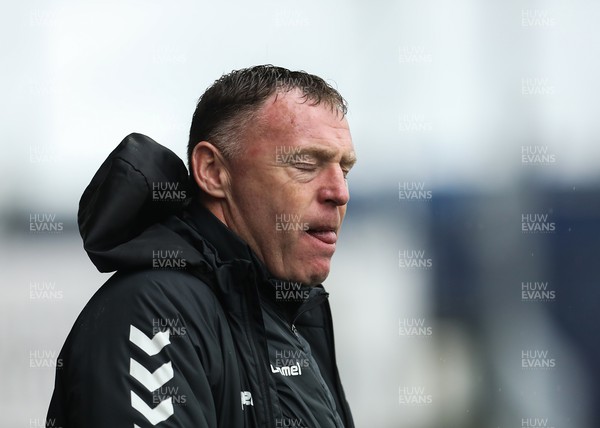 100423 - Stockport County v Newport County - Sky Bet League 2 - Newport County Manager Graham Coughlan  reacts