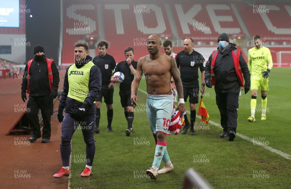 030321 - Stoke City v Swansea City - Sky Bet Championship - Andre Ayew of Swansea walks off the pitch at the end of the match
