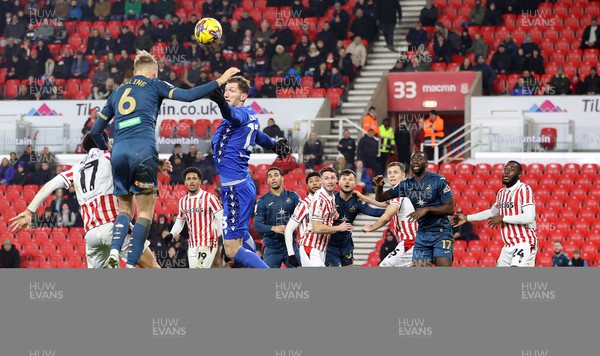121223 - Stoke City v Swansea City - Sky Bet Championship - Harry Darling of Swansea heads in the equaliser in the last minute of normal time