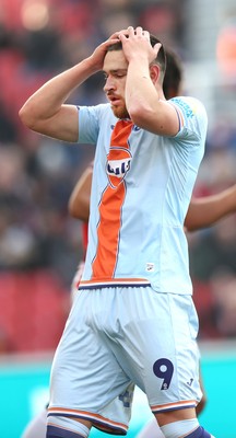 131225 - Stoke City v Swansea City - Sky Bet Championship - Zan Vipotnik of Swansea rues missed chance