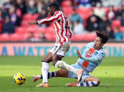 131225 - Stoke City v Swansea City - Sky Bet Championship - Eom Ji-sung of Swansea and Junior Tchamadeu of Stoke