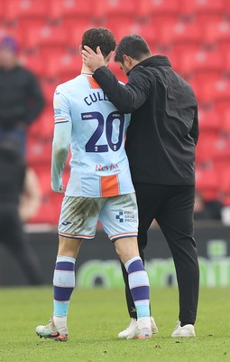 131225 - Stoke City v Swansea City - Sky Bet Championship - Swansea manager Vitor Matos consoles Liam Cullen of Swansea at the end of the match