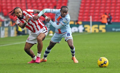 131225 - Stoke City v Swansea City - Sky Bet Championship - Malick Yalcouye of Swansea and Sorba Thomas of Stoke