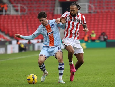 131225 - Stoke City v Swansea City - Sky Bet Championship - Joshua Key of Swansea and Sorba Thomas of Stoke