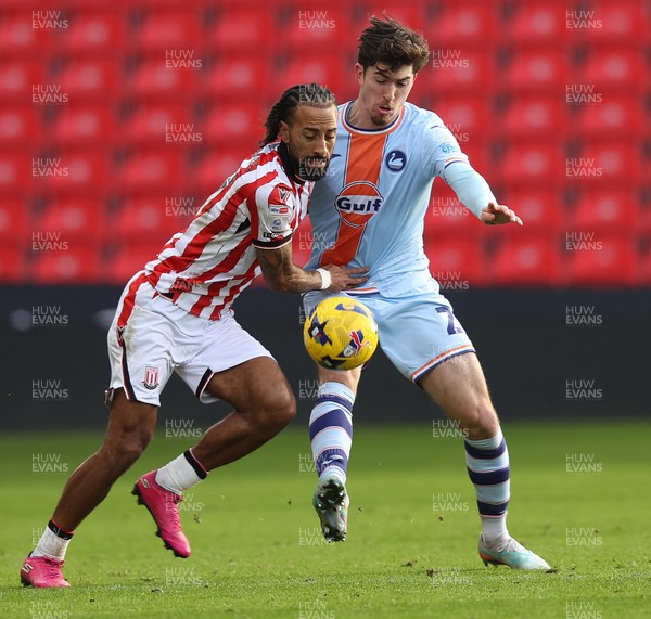 131225 - Stoke City v Swansea City - Sky Bet Championship - Joshua Key of Swansea and Sorba Thomas of Stoke