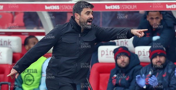 131225 - Stoke City v Swansea City - Sky Bet Championship - Swansea manager Vitor Matos directs his team