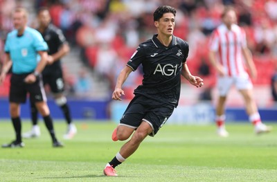 150826 - Stoke City v Swansea City, EFL Sky Bet Championship - Elijah Just of Swansea City