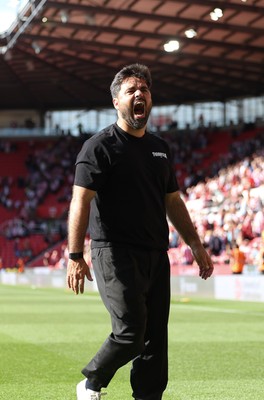 150826 - Stoke City v Swansea City, EFL Sky Bet Championship - Swansea City head coach Vitor Matos celebrates at the end of the match