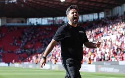 150826 - Stoke City v Swansea City, EFL Sky Bet Championship - Swansea City head coach Vitor Matos celebrates at the end of the match
