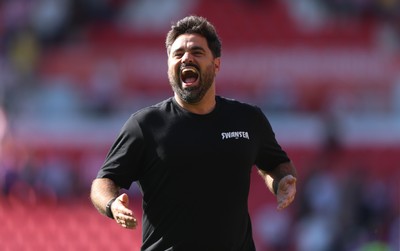 150826 - Stoke City v Swansea City, EFL Sky Bet Championship - Swansea City head coach Vitor Matos celebrates at the end of the match