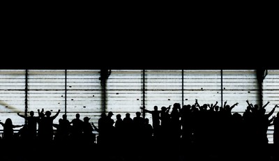 150826 - Stoke City v Swansea City, EFL Sky Bet Championship - Swansea City fans at the Bet365 Stadium as Swansea win their opening league match of the season