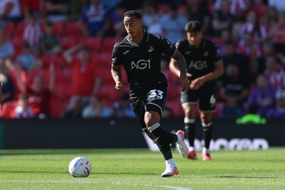 150826 - Stoke City v Swansea City, EFL Sky Bet Championship - Adam Idah of Swansea City breaksaway