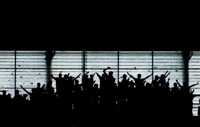 150826 - Stoke City v Swansea City, EFL Sky Bet Championship - Swansea City fans at the Bet365 Stadium as Swansea win their opening league match of the season