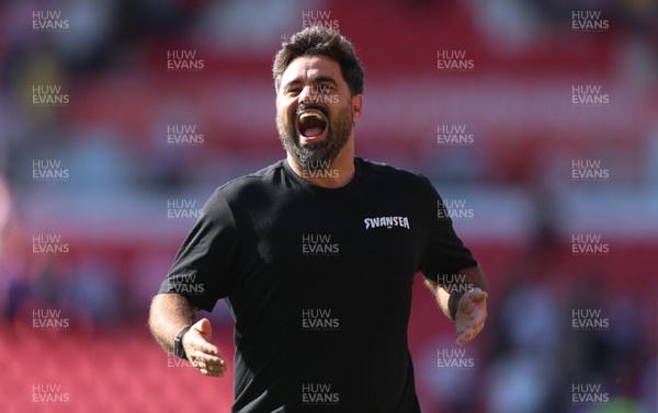 150826 - Stoke City v Swansea City, EFL Sky Bet Championship - Swansea City head coach Vitor Matos celebrates at the end of the match