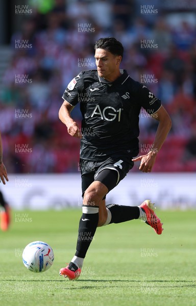 150826 - Stoke City v Swansea City, EFL Sky Bet Championship -  Marko Stamenic of Swansea City races towards goal
