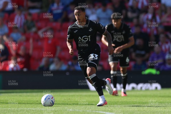 150826 - Stoke City v Swansea City, EFL Sky Bet Championship - Adam Idah of Swansea City breaksaway