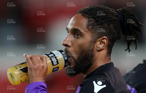 180918 - Stoke City v Swansea City - SkyBet Championship - Ashley Williams of Stoke City during the warm up