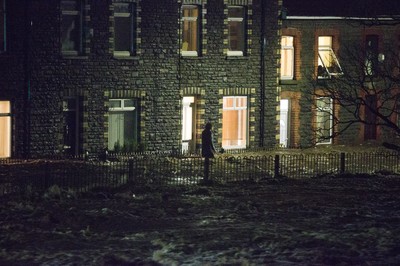 160220 - Picture shows the River Taff at Pontypridd, South Wales, Near Cardiff which has flooded its banks and peoples homes in the town