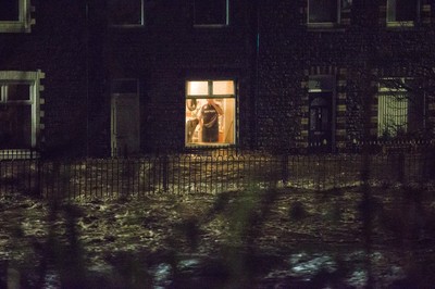 160220 - Picture shows the River Taff at Pontypridd, South Wales, Near Cardiff which has flooded its banks and peoples homes in the town