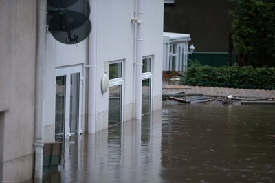 160220 - Flooding hits homes in Taffs Well north of Cardiff in south Wales as the River Taff bursts it's banks from the effects of storm Dennis