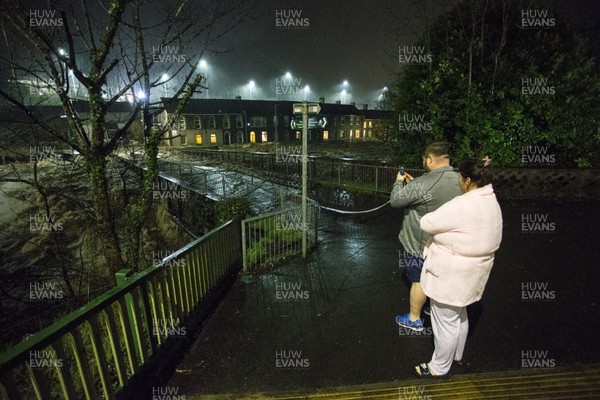 160220 - Picture shows the River Taff at Pontypridd, South Wales, Near Cardiff which has flooded its banks and peoples homes in the town