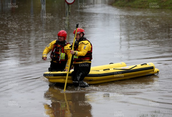 160220 -  Emergency services rescue residents and their dog in Treforest, South Wales