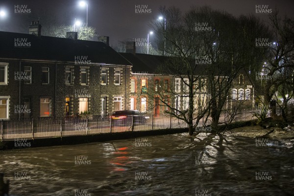 150220 - Picture shows the River Taff at Pontypridd, South Wales, Near Cardiff ready to burst its banks as Storm Dennis hits the region