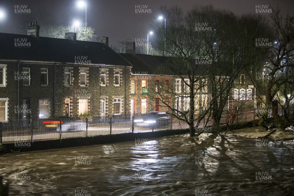 150220 - Picture shows the River Taff at Pontypridd, South Wales, Near Cardiff ready to burst its banks as Storm Dennis hits the region