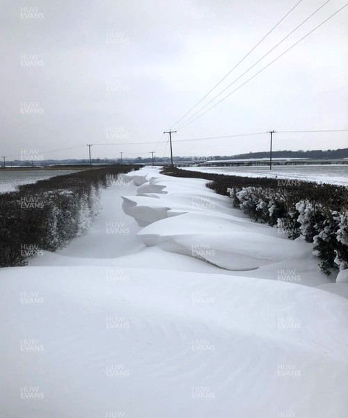 020318 - Storm Emma - Picture shows snow drift in Llantwit Major