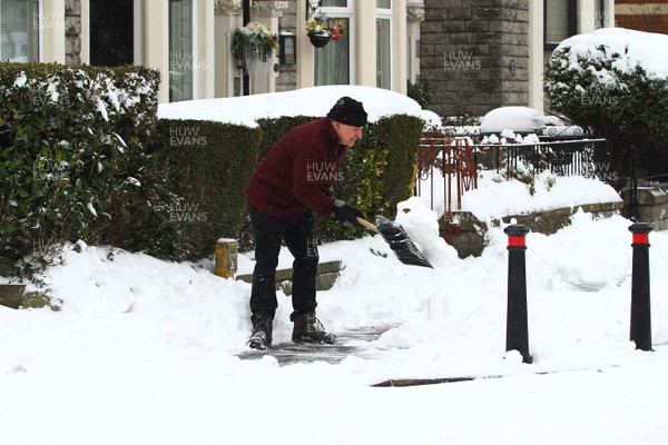 020318 - Storm Emma South Wales - Residents in Llandaff North struggle through the snow as storm Emma takes hold