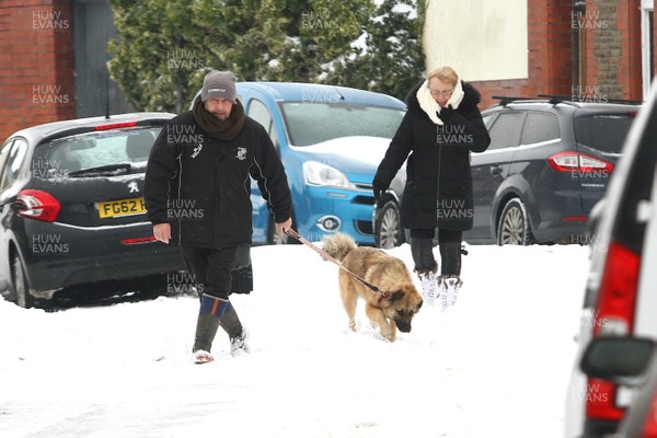 020318 - Storm Emma hits Cardiff - Residents in Llandaff North struggle through the snow as storm Emma takes hold  