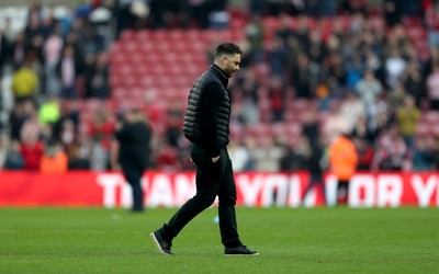 080325 - Sunderland v Cardiff City - Sky Bet Championship - Cardiff City manager Omer Riza at the final whistle